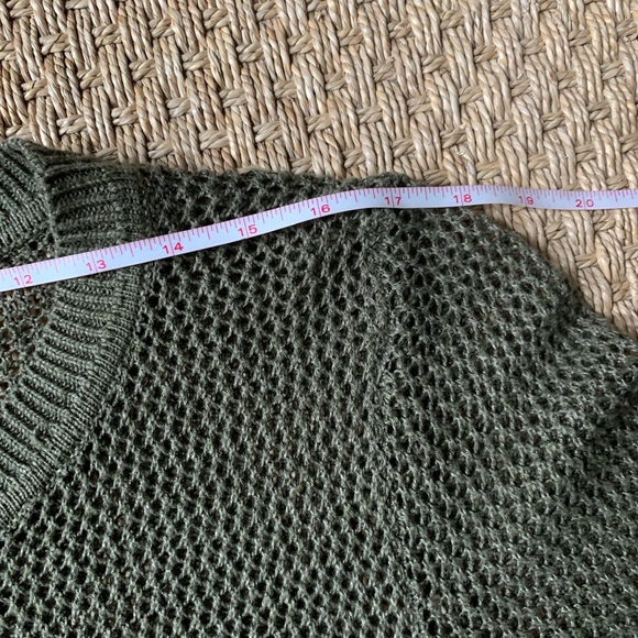 Banana Republic Olive Green Open Knit Sweater XL - Picture 4 of 6